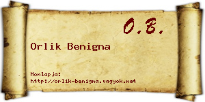 Orlik Benigna névjegykártya